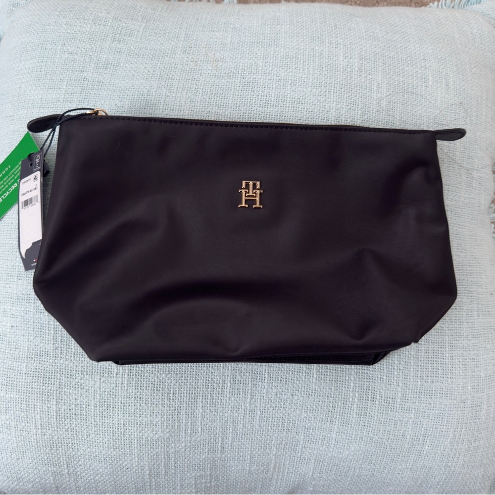 Tommy Hilfiger Black Toiletry Bag with Gold Logo